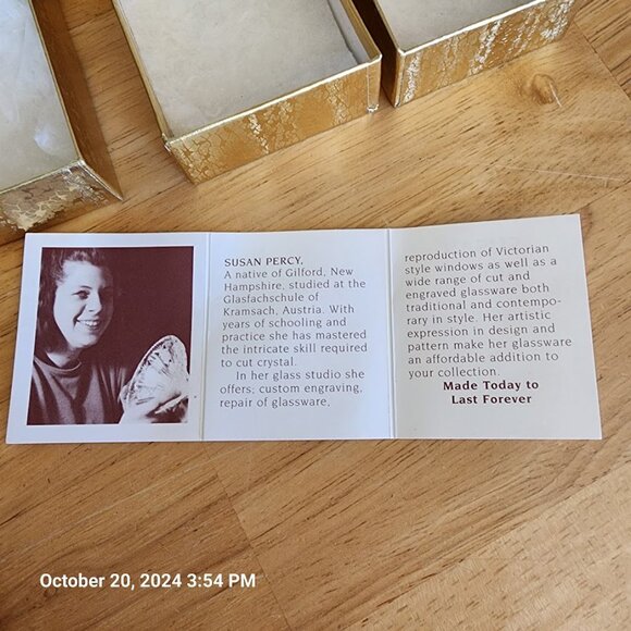 Handcut Crystal Christmas Ornaments 1996, 1998, 1999, 2000 Etched Back 4 in Lot - Picture 8 of 8